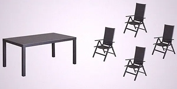 4 Personen Ausziehbarer Gartentisch
