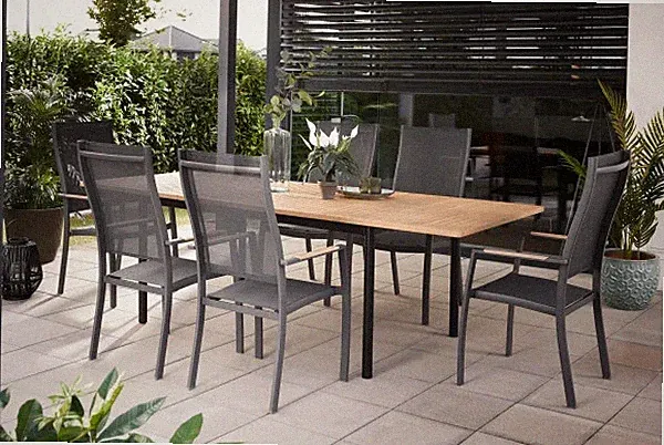 Primaster Garten-Essgruppe Vasto + Rimini 6 Personen mit ausziehbarem Tisch