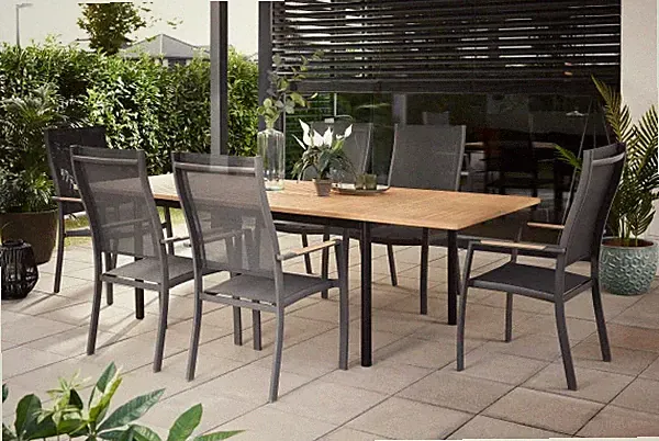 Primaster Garten-Essgruppe Vasto + Rimini 6 Personen mit ausziehbarem Tisch