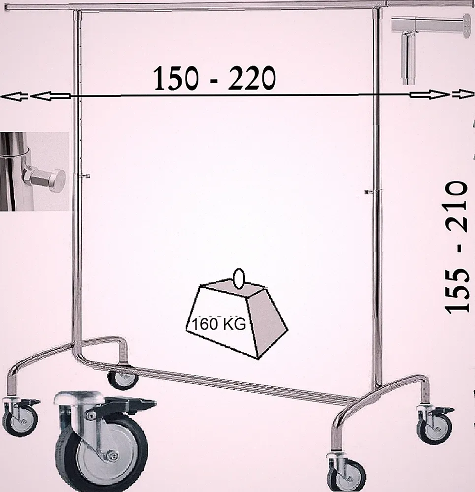 Profi Kleiderständer Kleiderwagen Garderobe Kleiderstange Rollgarderobe Art.2016