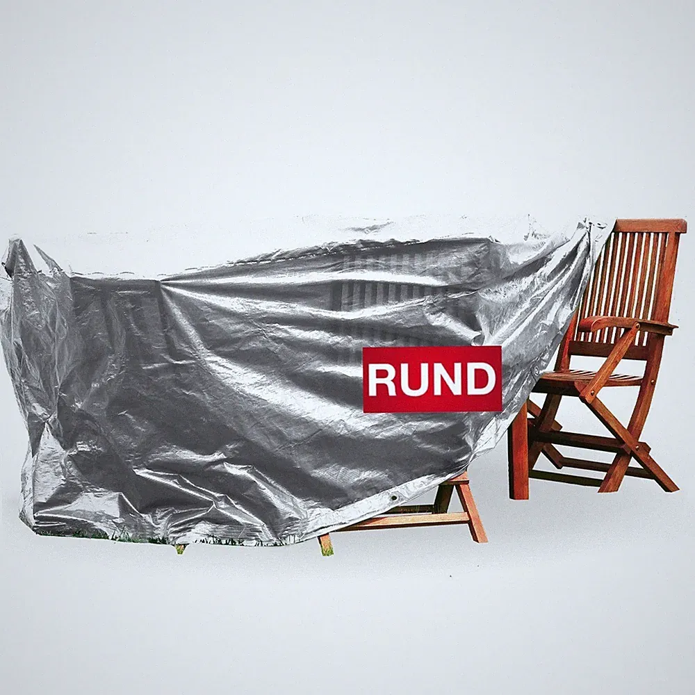 Rainexo Dreifach laminierte Schutzhülle in Silbergrau für runden Gartentisch