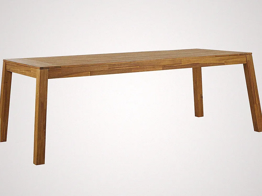 Rechteckiger Gartentisch aus Akazienholz hellbraun 210x90 cm Rustikal Livorno