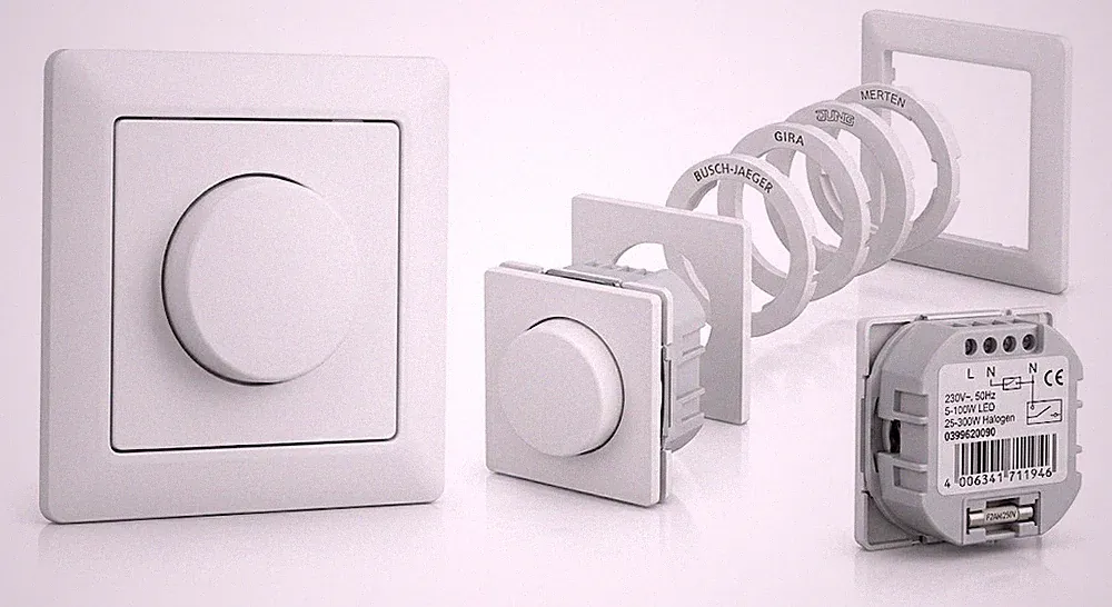 REV PrimaLuxe Universal-Drehdimmer, Phasenabschnitt, weiß