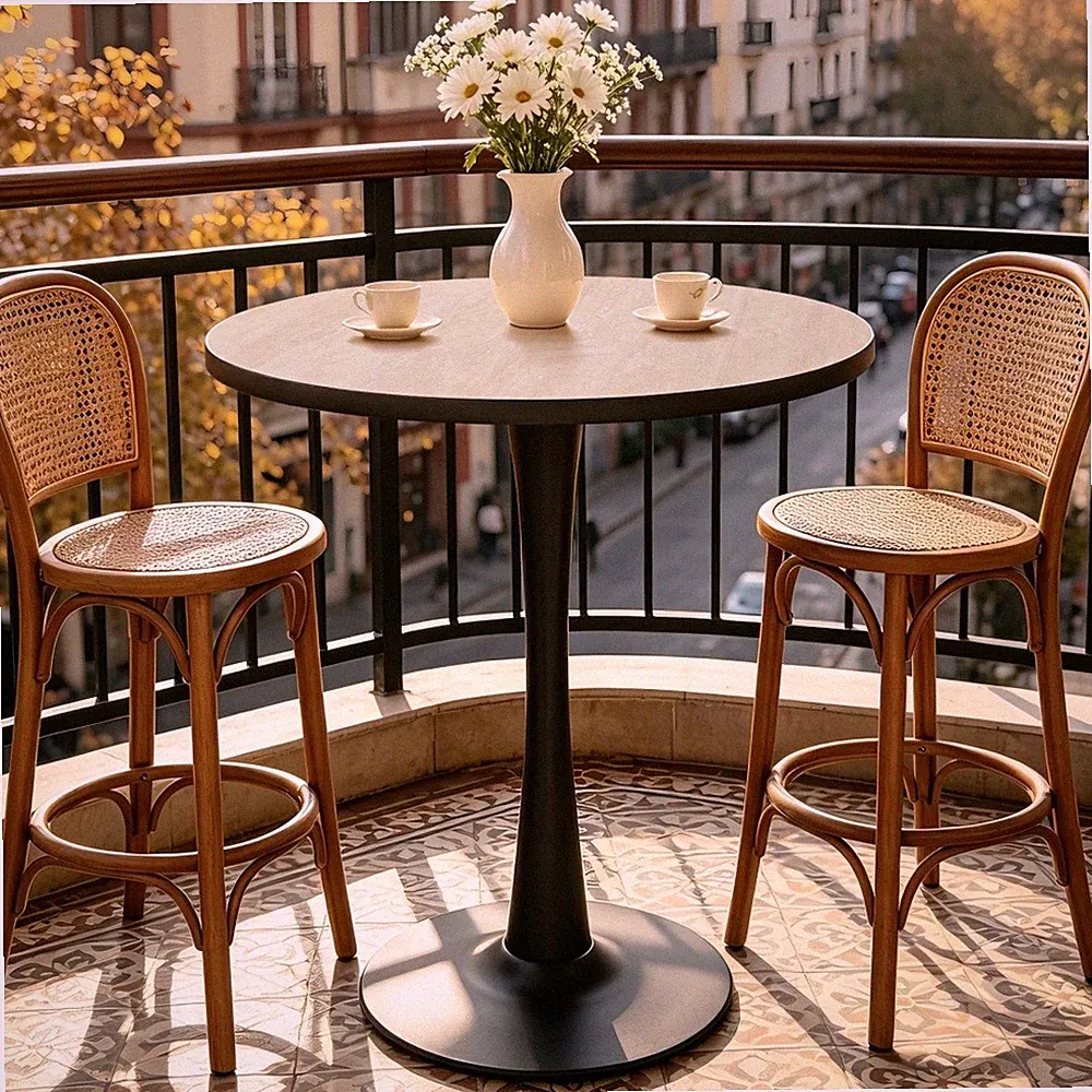 Robuster Gartentisch Rundtisch Esstisch Bartisch Alu Küchentisch 77*102cm Balkon