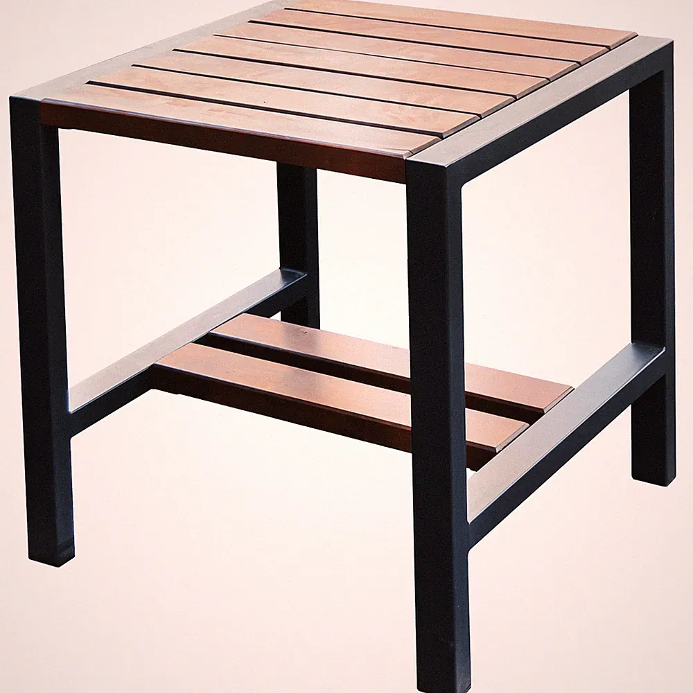 Robuster Gartentisch Terrassentisch modern Bistrotisch Holz/ Metallgestell