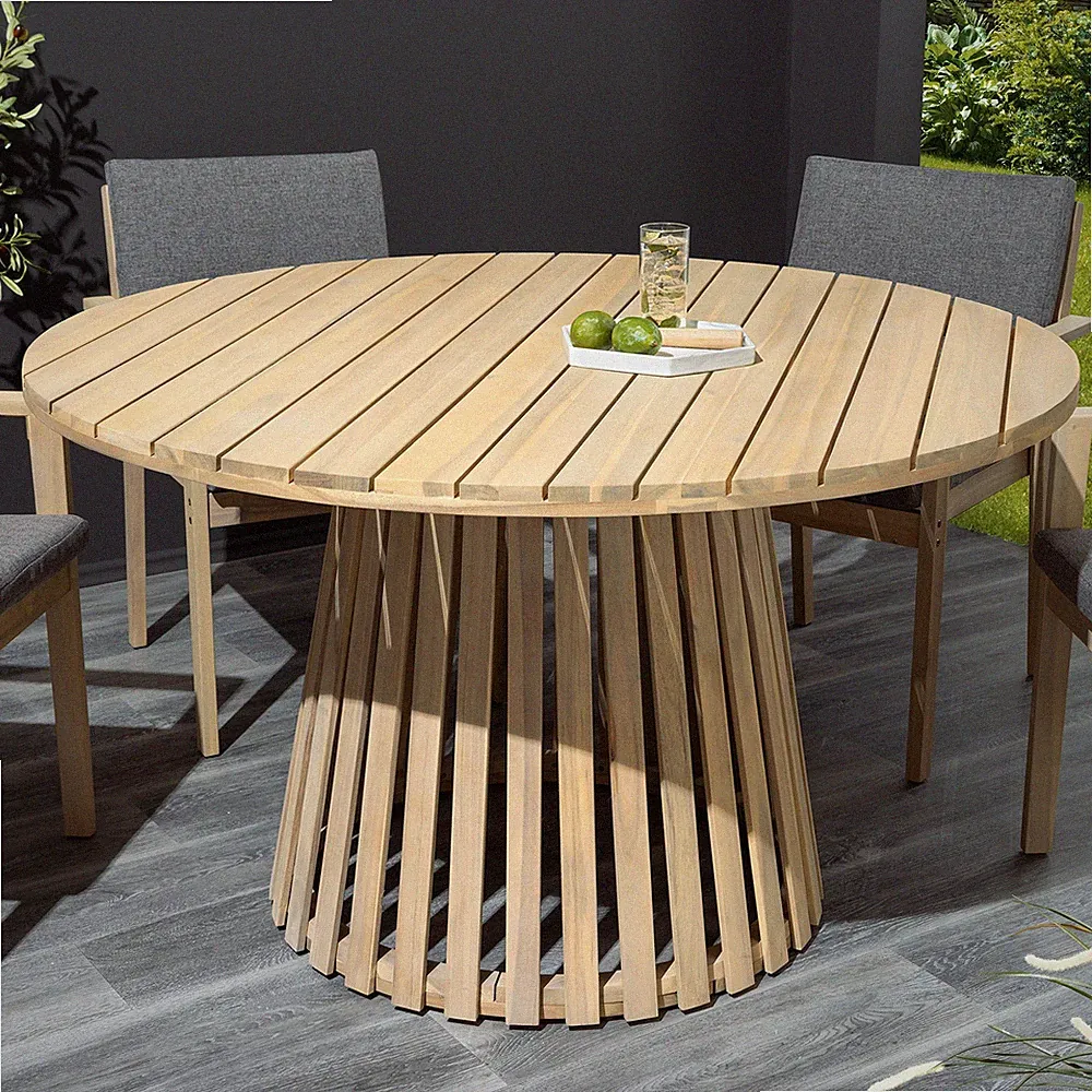 Runder Gartentisch KOPENHAGEN - 120cm - natur - Akazie - Massivholz - wetterfest