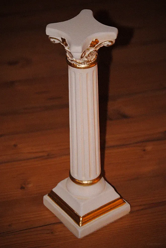 Säule Dekosäule Säulen Podest Deko Edel Gold Creme Schwarz Antik Tischsäule 1049