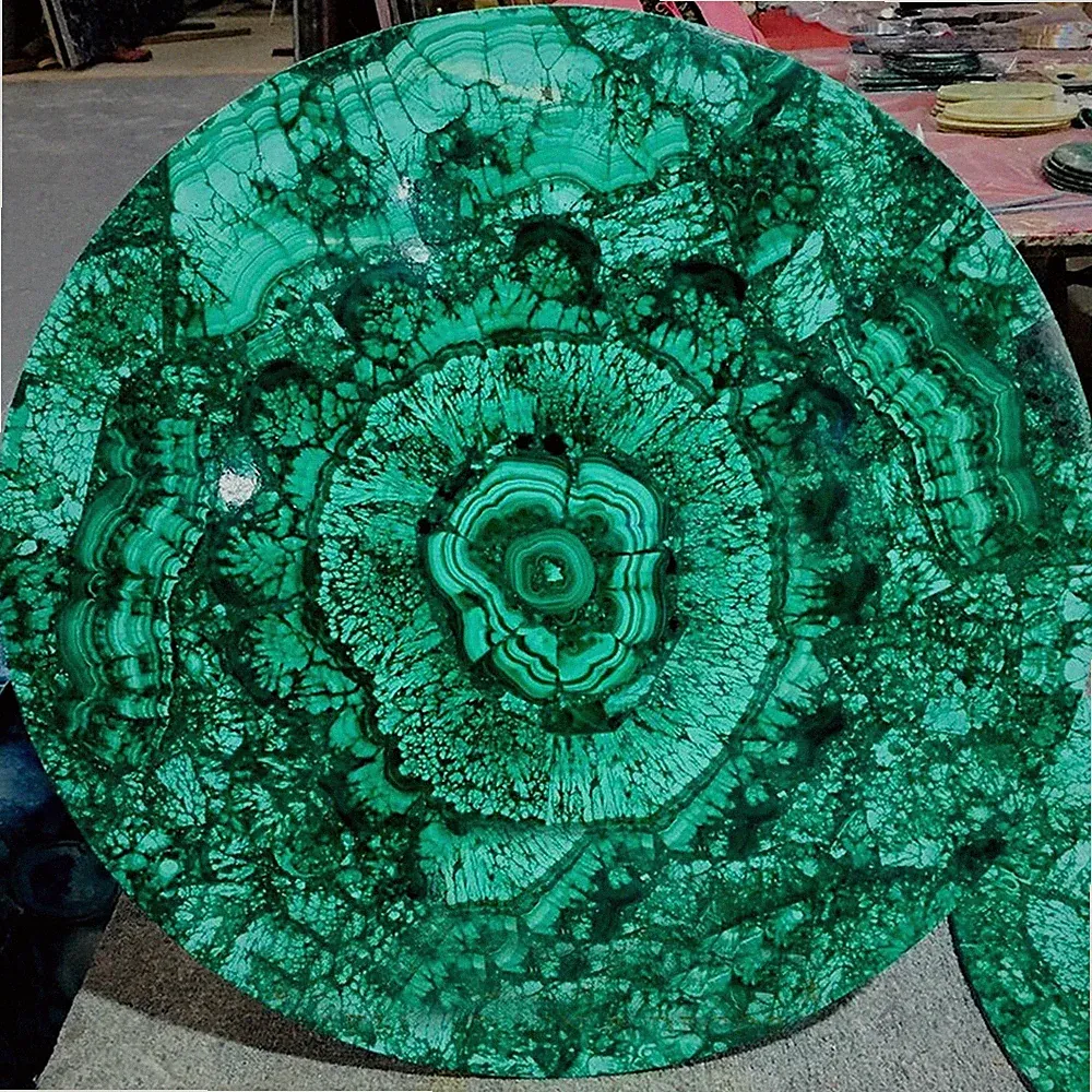 Schöne Malachit Marmor Table Top Hand Überzug Heim Garten Kunst - 137cm