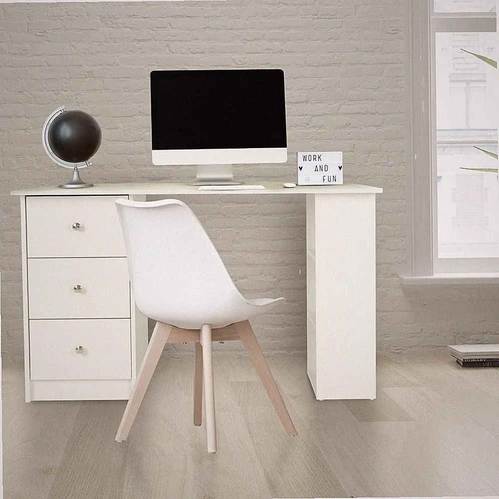 Schreibtisch Computertisch PC Bürotisch mit Schubladen Ablage Regal 120x49x72 cm