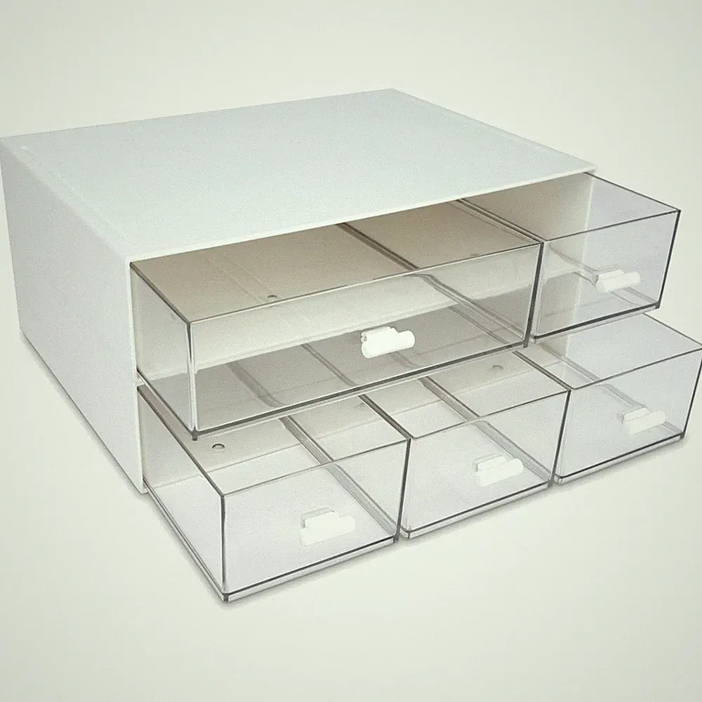 Schreibtisch-Organizer 5 Schubladen stapelbar Büro Zuhause Aufbewahrung