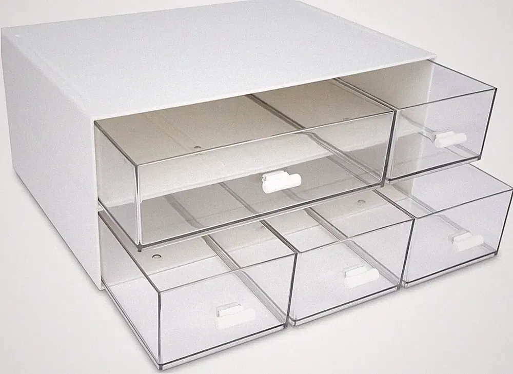 Schreibtisch-Organizer mit 5 Schubladen - Stapelbare Aufbewahrungsboxen