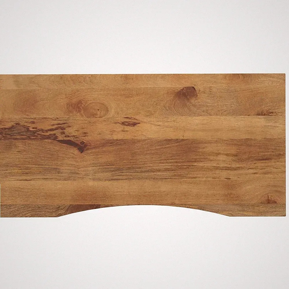Schreibtischplatte Tischplatte Tischplatte aus massivem Mangoholz rustikal naturfarben 120 x 50 x 2,5 cm