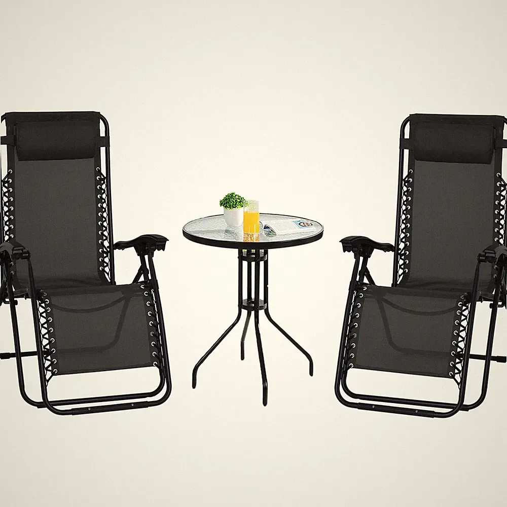 Schwerelosigkeit Liegestuhl Sonnenliege & Tisch Set