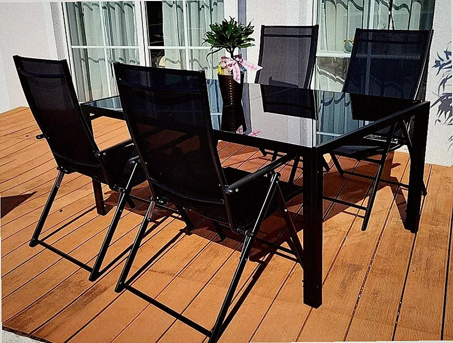 Sitzgruppe POETTO 4 Personen Aluminium Gartenmöbel Tisch Stühle Terrasse Stuhl