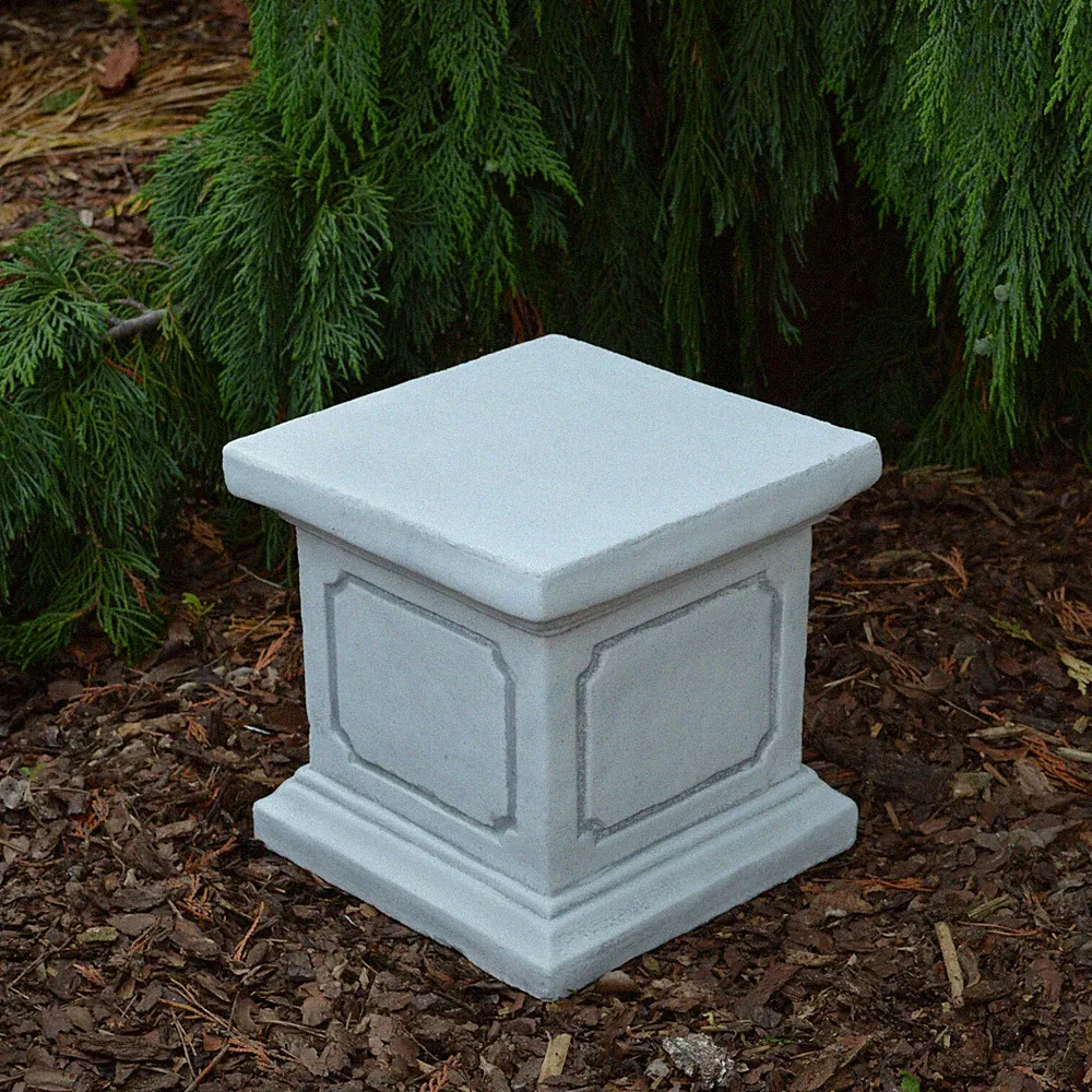 Sockel 20 x 20 cm Podest Steinsäule 20 cm 13 kg Grau Weißbeton frostsicher