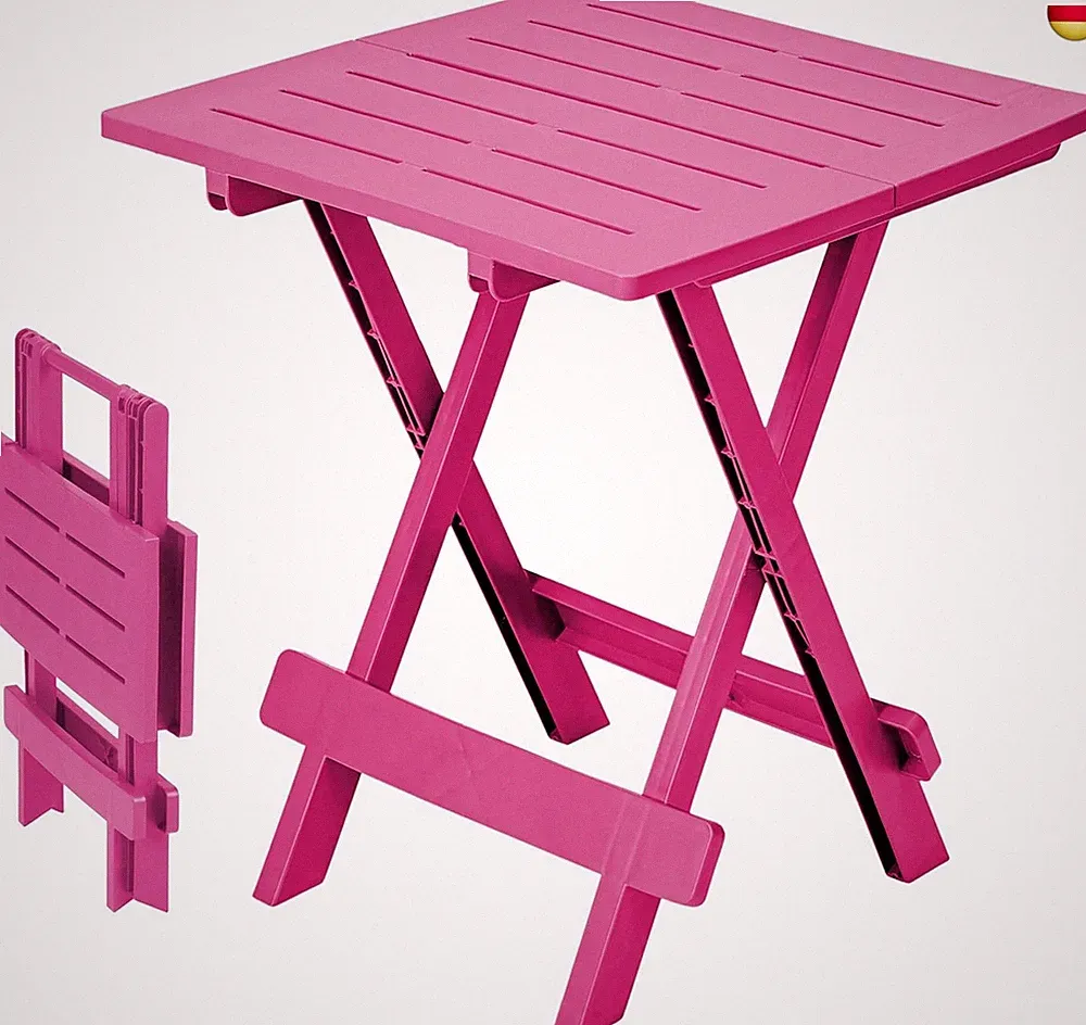 Spetebo Kunststoff Klapptisch Adige 45 x 43 cm - pink - Garten Beistelltisch