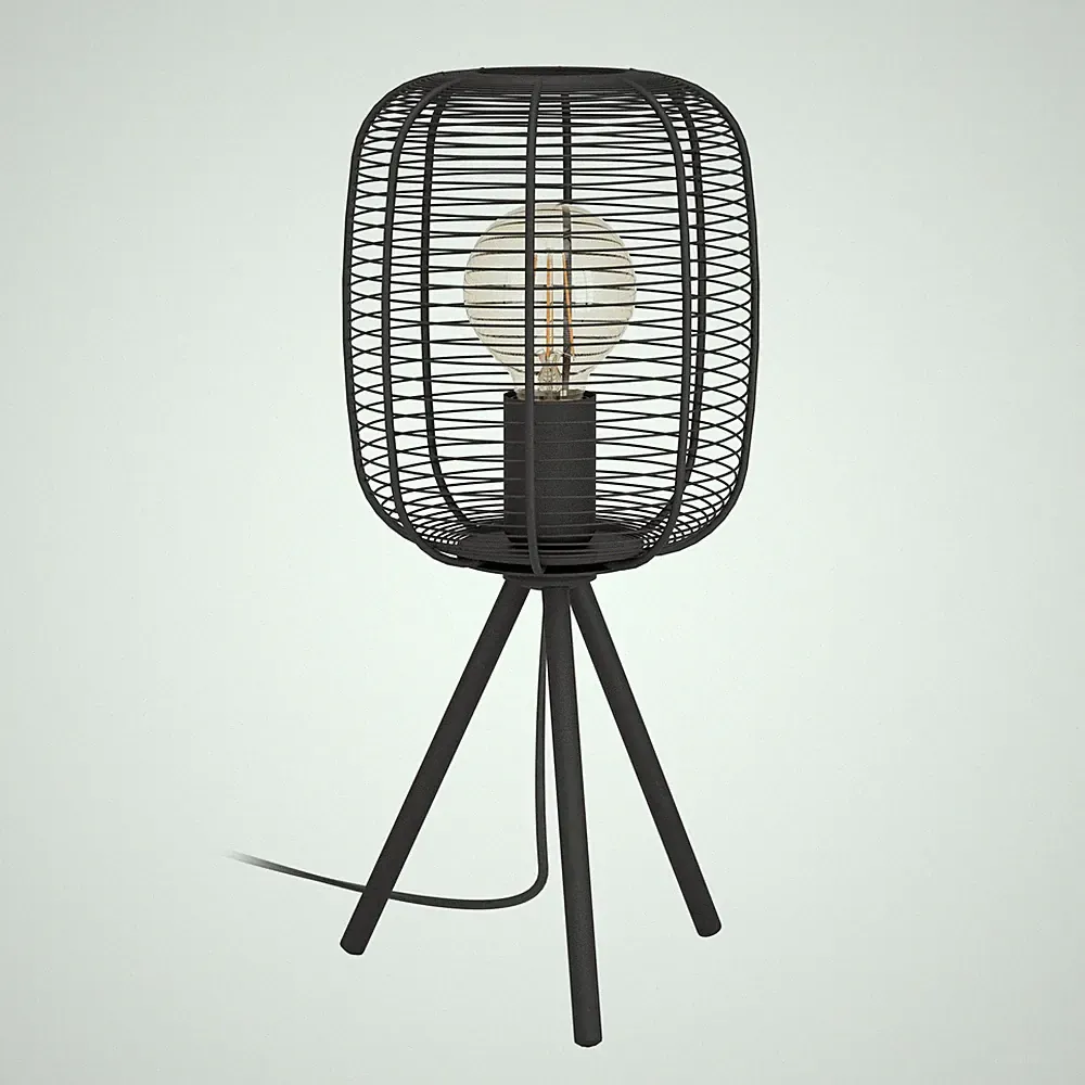 Stativ Tischlampe Nachttischlampe Metall Schwarz E27 Wohnzimmer
