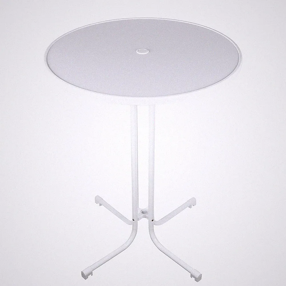 Stehtisch weiß Ø80cm mit Schirmloch klappbar Gartentisch Partytisch Klapptisch