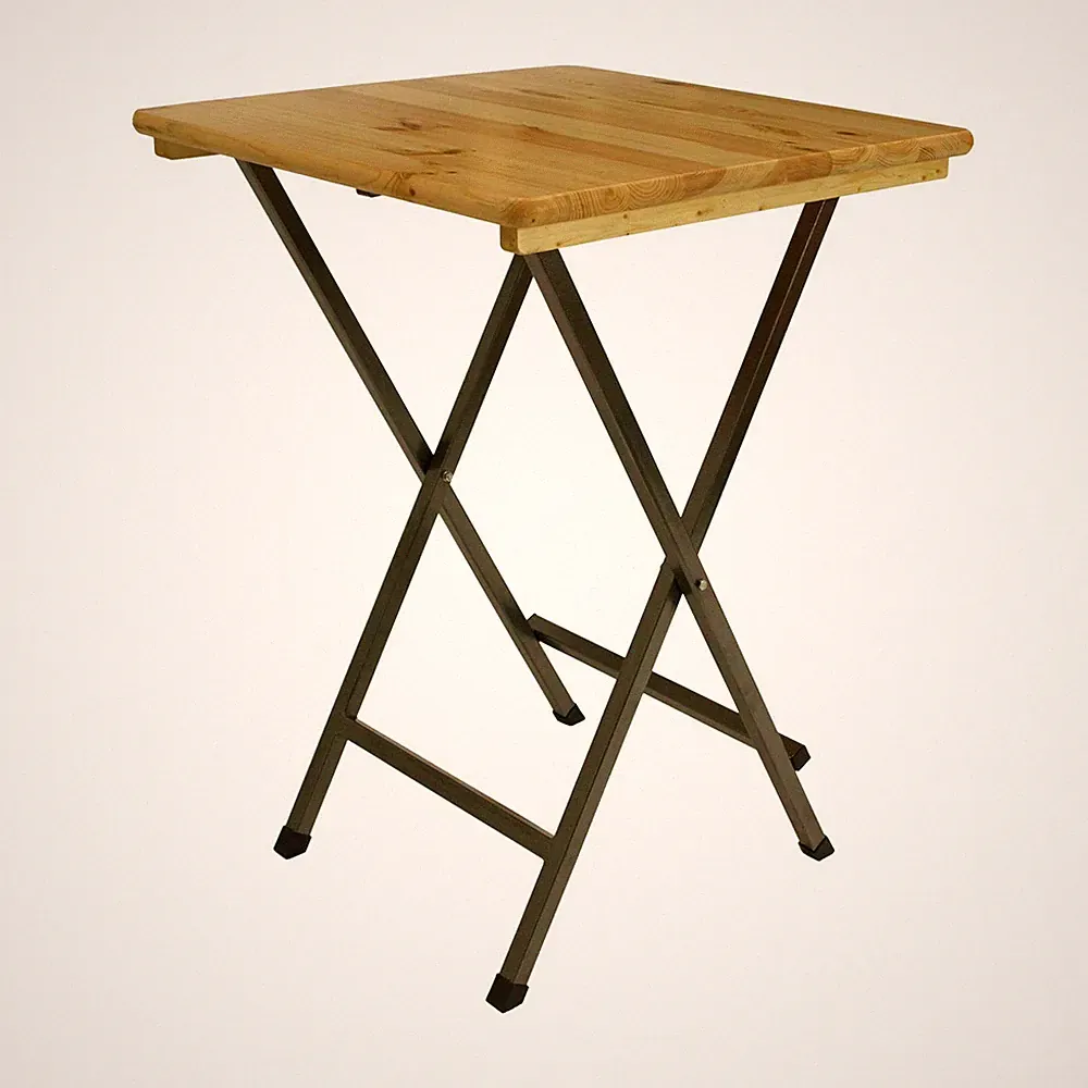 Stehtisch ZÜRICH 78x78cm quadratisch Metall + Holz lackiert Bartisch Gartentisch