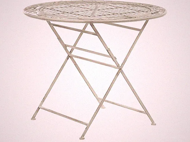 Stilvoller Gartentisch Metall cremeweiß rund klappbar 90 cm Bivio