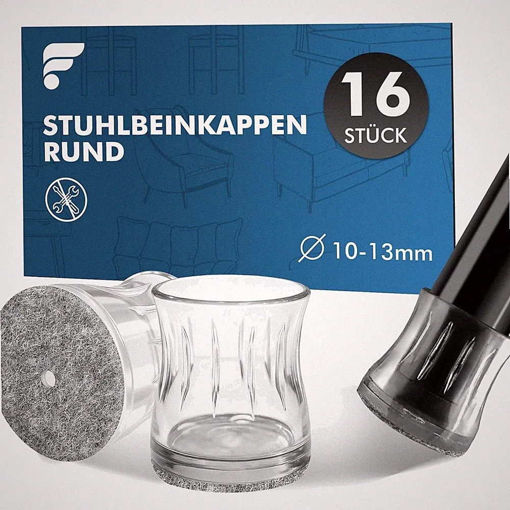 Stuhlbeinkappen Rund Schutzkappen gegen Kratzer Geräuschdämpfung 10-13mm