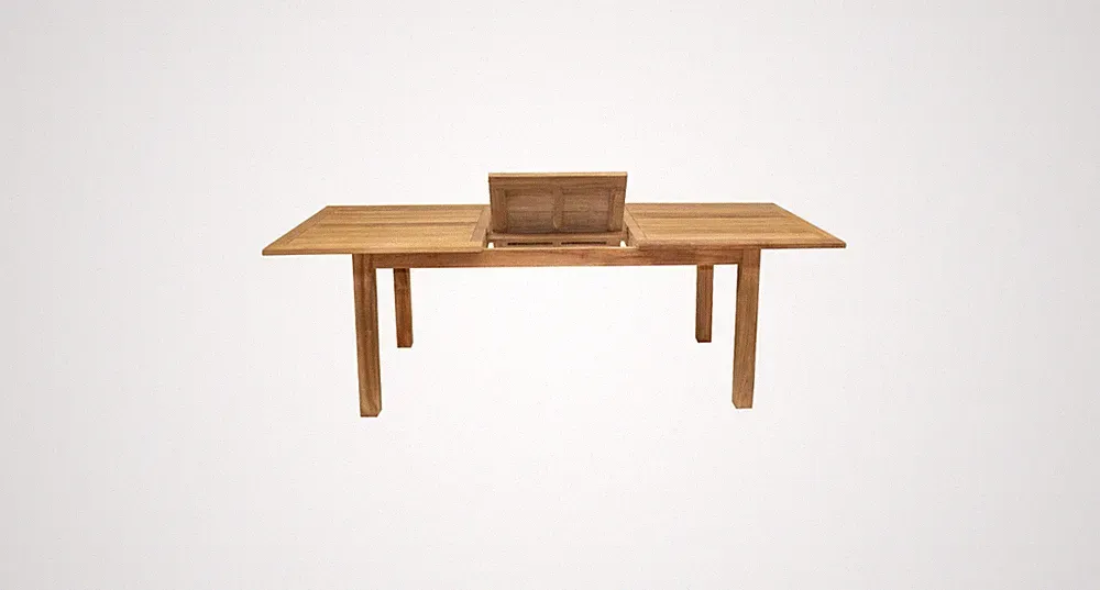 Teak- Ausziehtisch 240/180 x 100cm Höhe 78 cm mit 8cm Beinen Stock