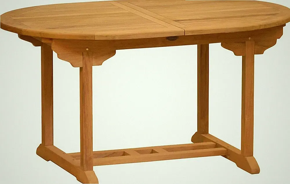 Teak Ausziehtisch oval Orvieto (bis zu 180>240 x 100 cm) Gartentisch Tisch Holz