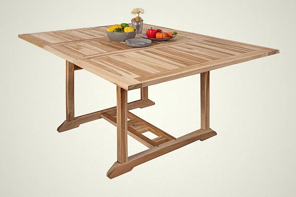 Teak Gartentisch eckig ausziehbar 120 - 170 cm x 120 cm Madera