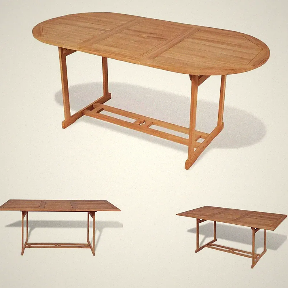 Teak Massiv Gartentisch 180/150cm Esstisch Holztisch Terrassentisch Tisch 6 Form