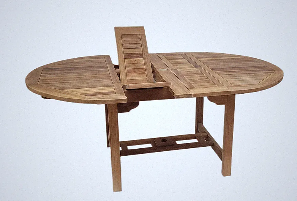 Teak Ovalausziehtisch 120x130/180cm 3055 Kernholz hochwertig stabil Sonderangeb.