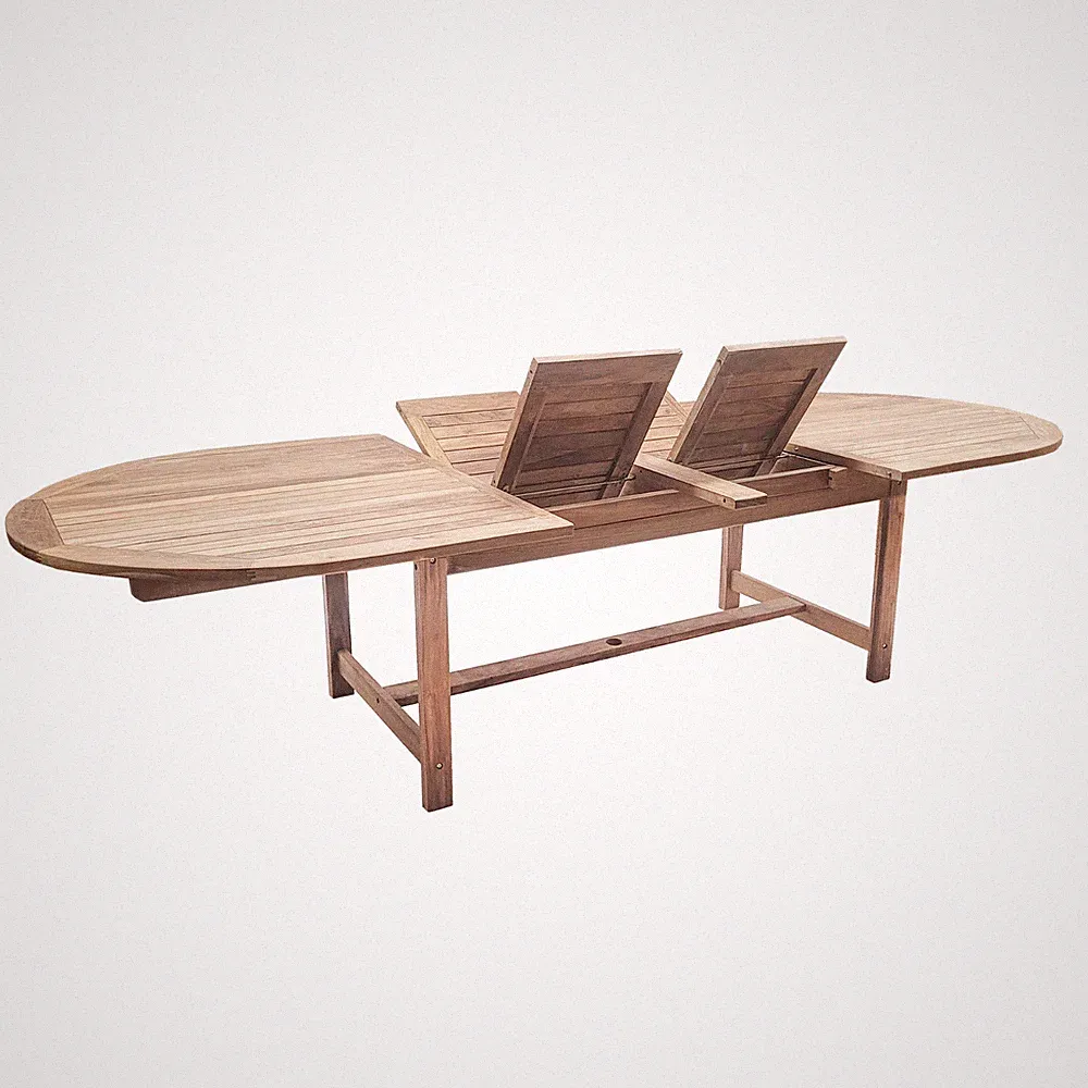 Teak Ovalausziehtisch 120x200/300 cm 3072-1 Kernholz hochwertig und stabil