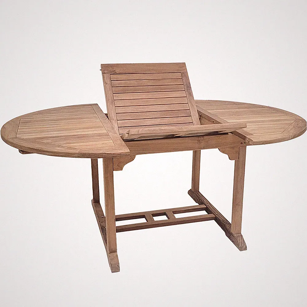 Teak Ovalausziehtisch 90x120/180 cm 3098 hochwertig Kernholz stabil Sonderangeb.