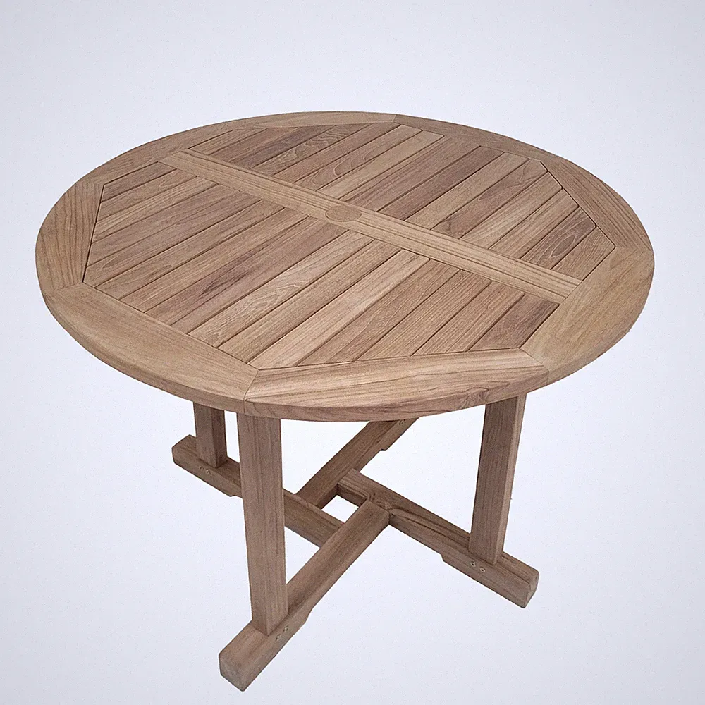 Teak Rundtisch 150cm Höhe 75cm Kernholz 3087 hochwertig stabil Sonderangebot