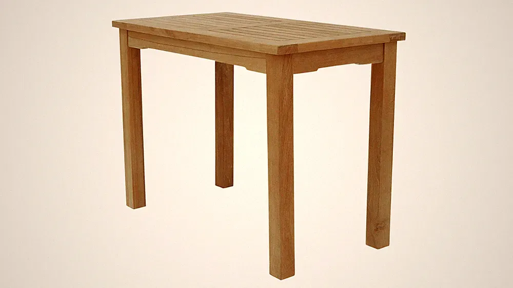 Teak Tisch Beine 6cm 100 x 55cm Kernholz 3065 hochwertig stabil Sonderangebot