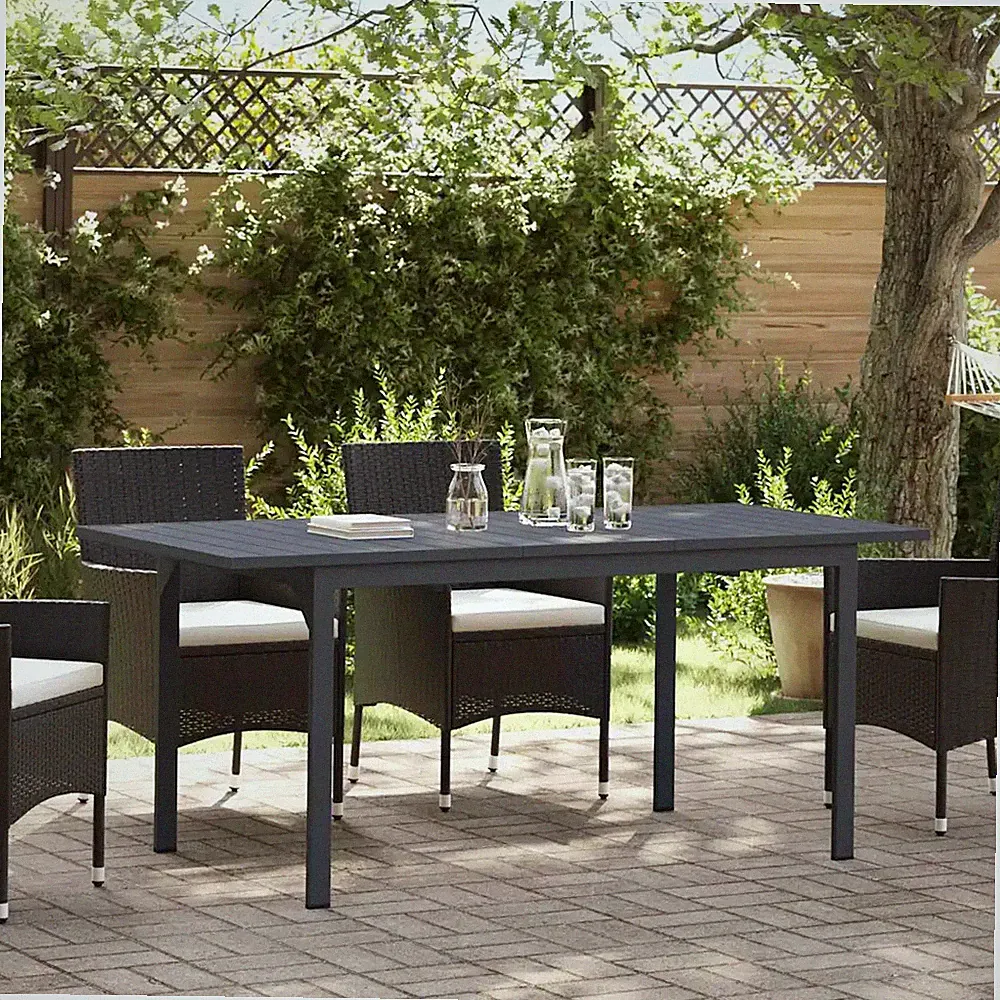 Terrassentisch anthrazit pulverbeschichteter Stahl 180-240 x 80 x 74 cm ausziehbar extra