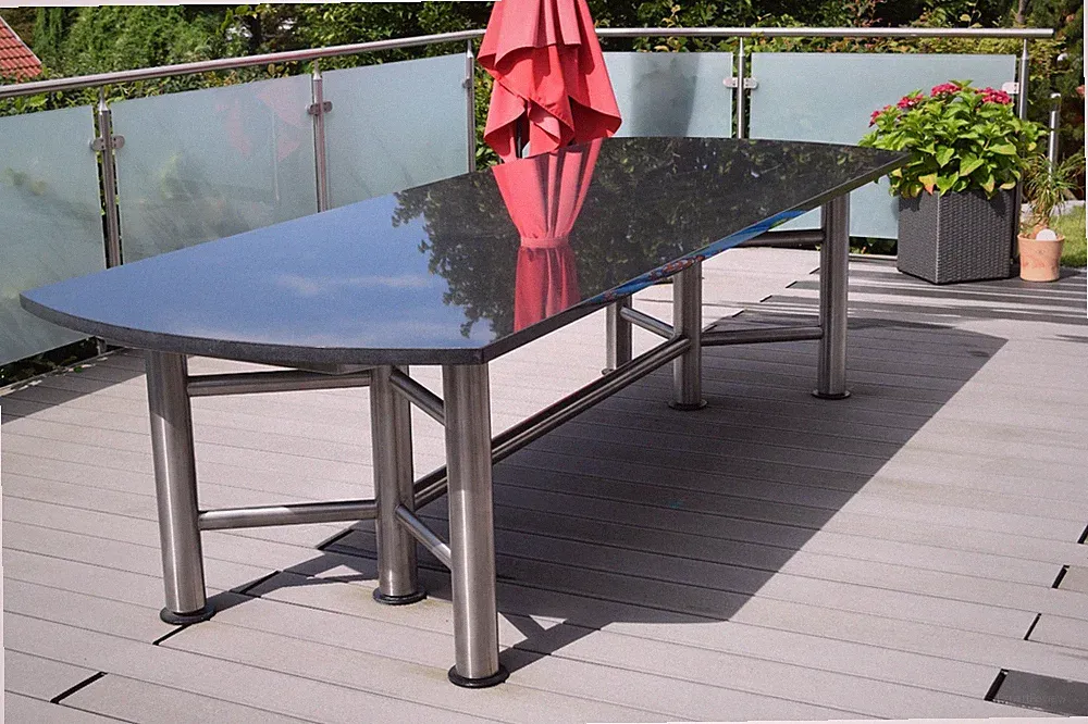 Terrassentisch Edelstahl Tisch Gartenmöbel Gartentisch Esszimmertisch