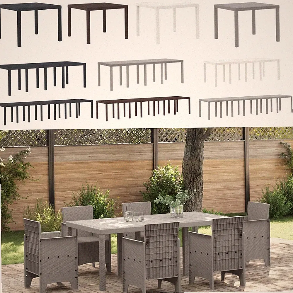 Terrassentisch esszeltisch Draußen großer Rechteckiger Tisch Gartentisch 5 Farbe