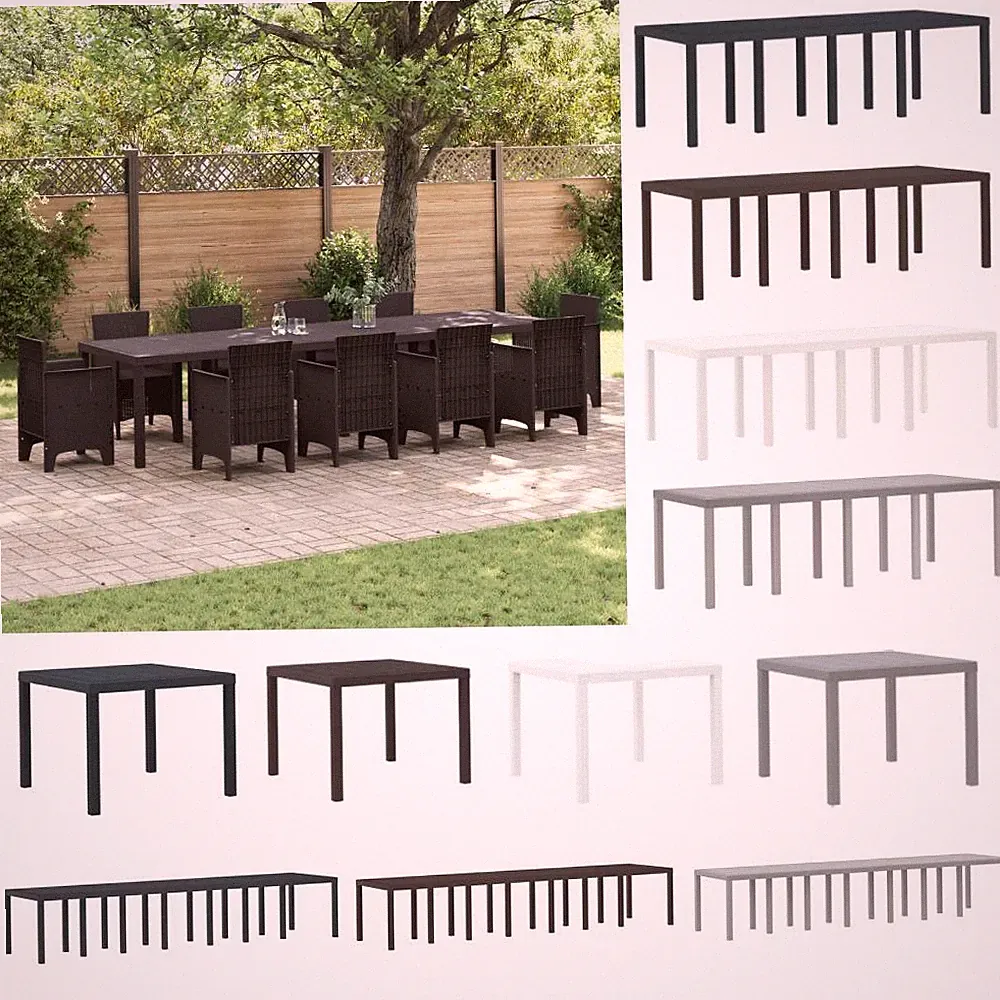 Terrassentisch esszeltisch Draußen großer Rechteckiger Tisch Gartentisch DE