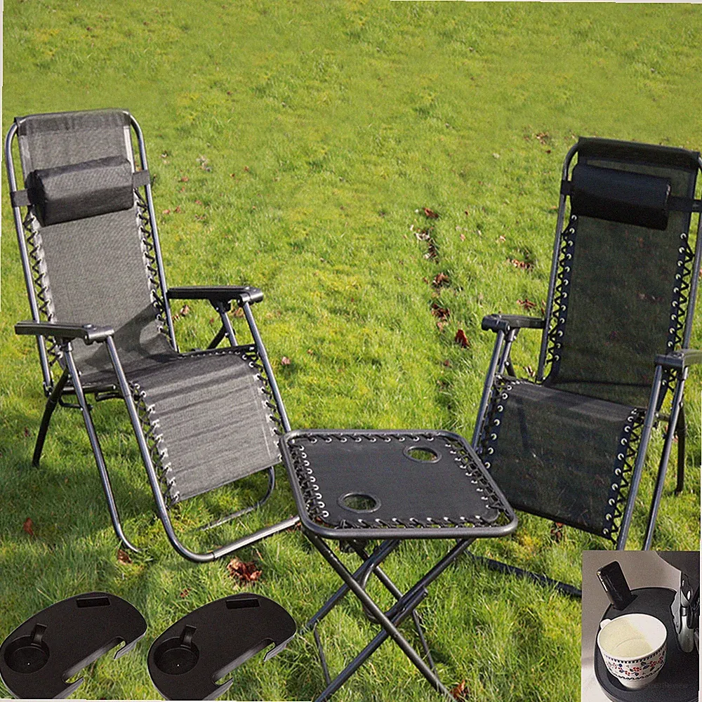 TEXTOLINE LIEGE SCHWERELOSIGKEIT GARTEN SONNENLIEGE TISCH STUHL GETRÄNKEHALTER ABLAGE