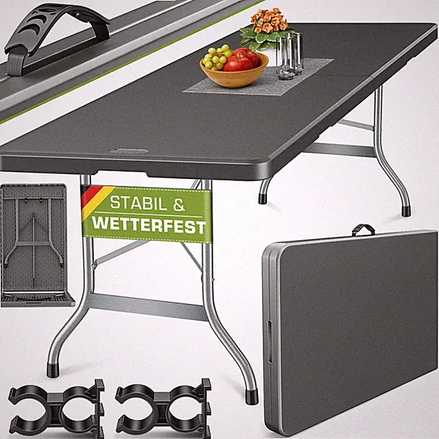 tillvex® Klapptisch Gartentisch Buffettisch Campingtisch klappbar Garten 180cm