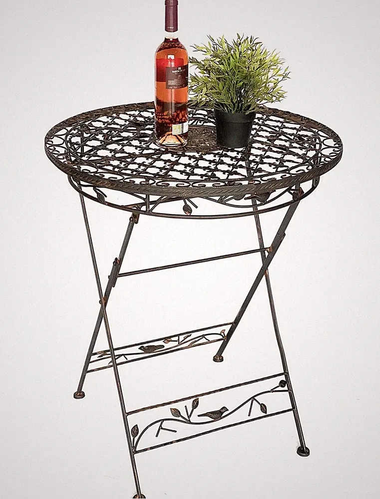 Tisch Bistrotisch Antik Rund Gartentisch Metall 1850 Eisentisch Balkontisch