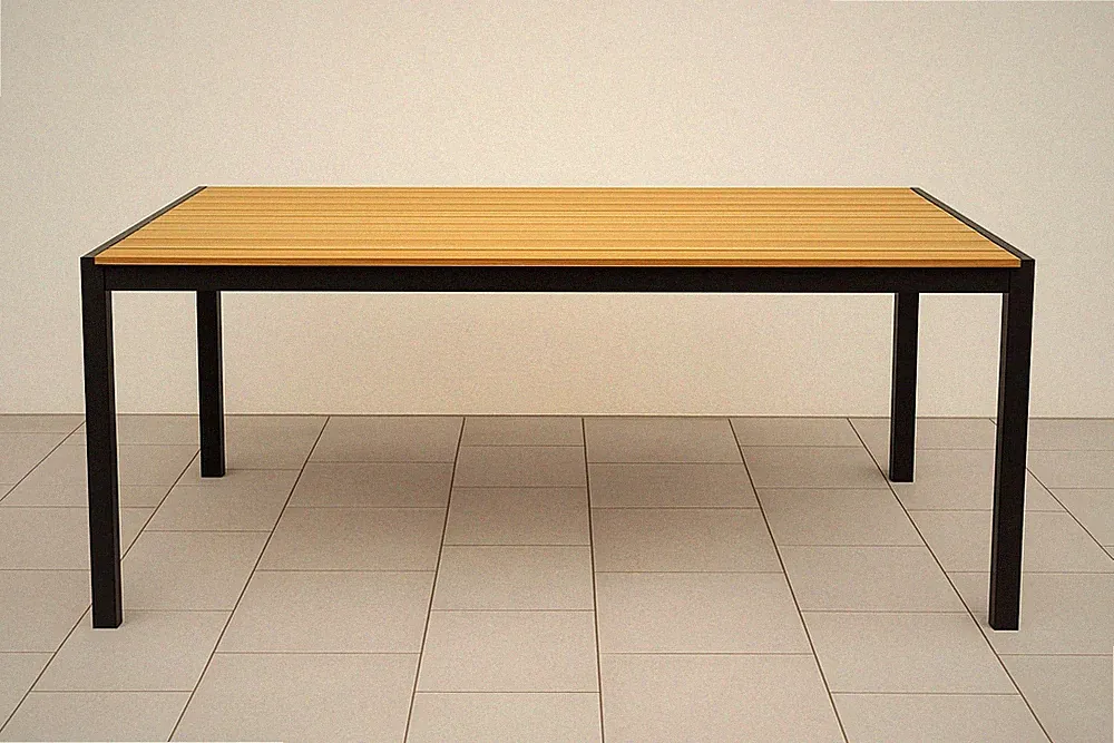 Tisch für 8 Personen, Terrassen-Gartentisch, Holz, 90 cm x 200 cm x 74 cm, WPC