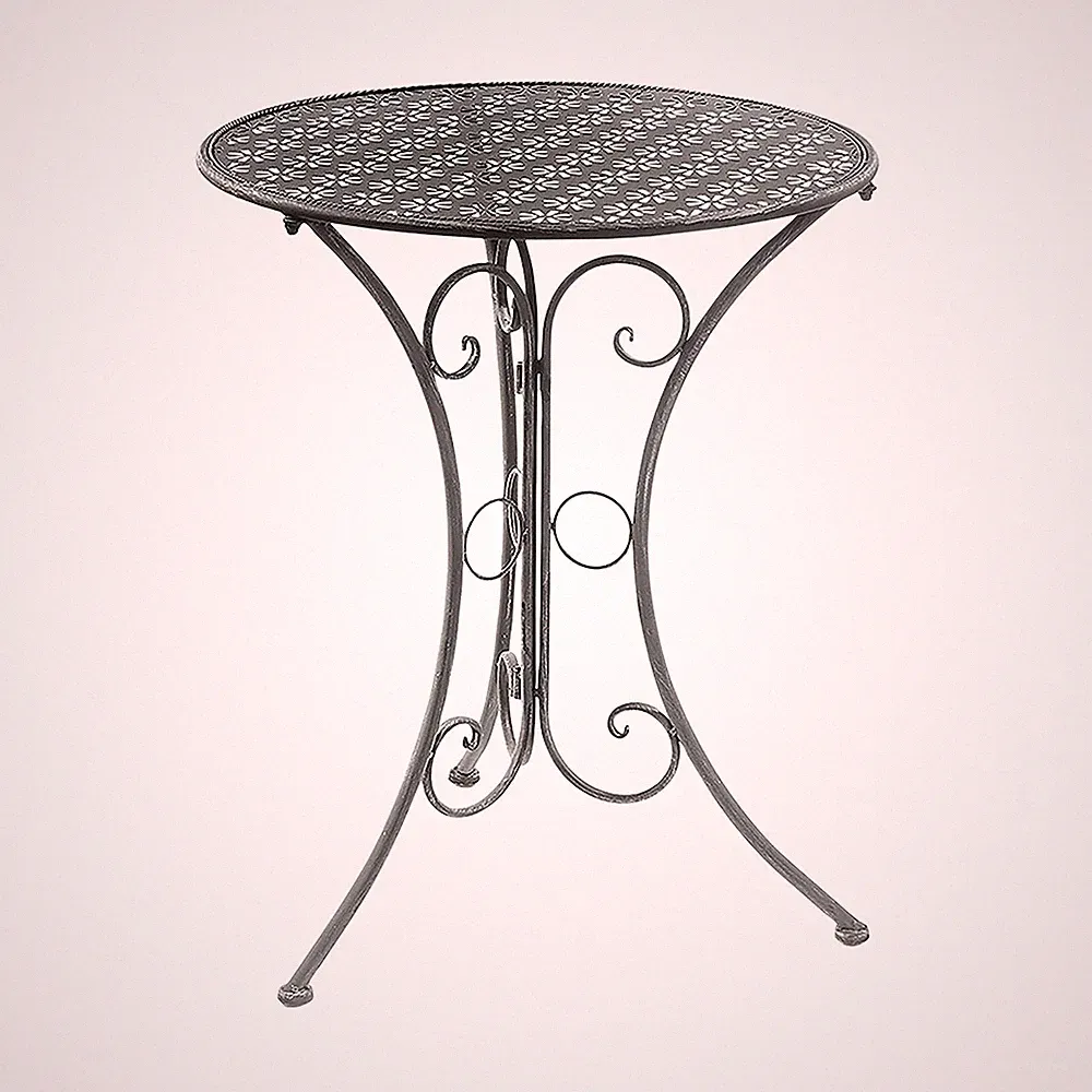 Tisch Gartentisch Beistelltisch Gartentisch aus Metall grau 60cm