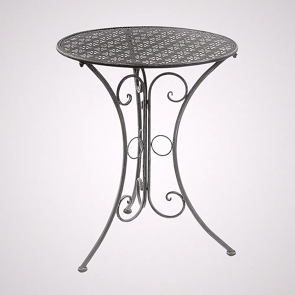 Tisch Gartentisch Beistelltisch Gartentisch aus Metall grau 60cm