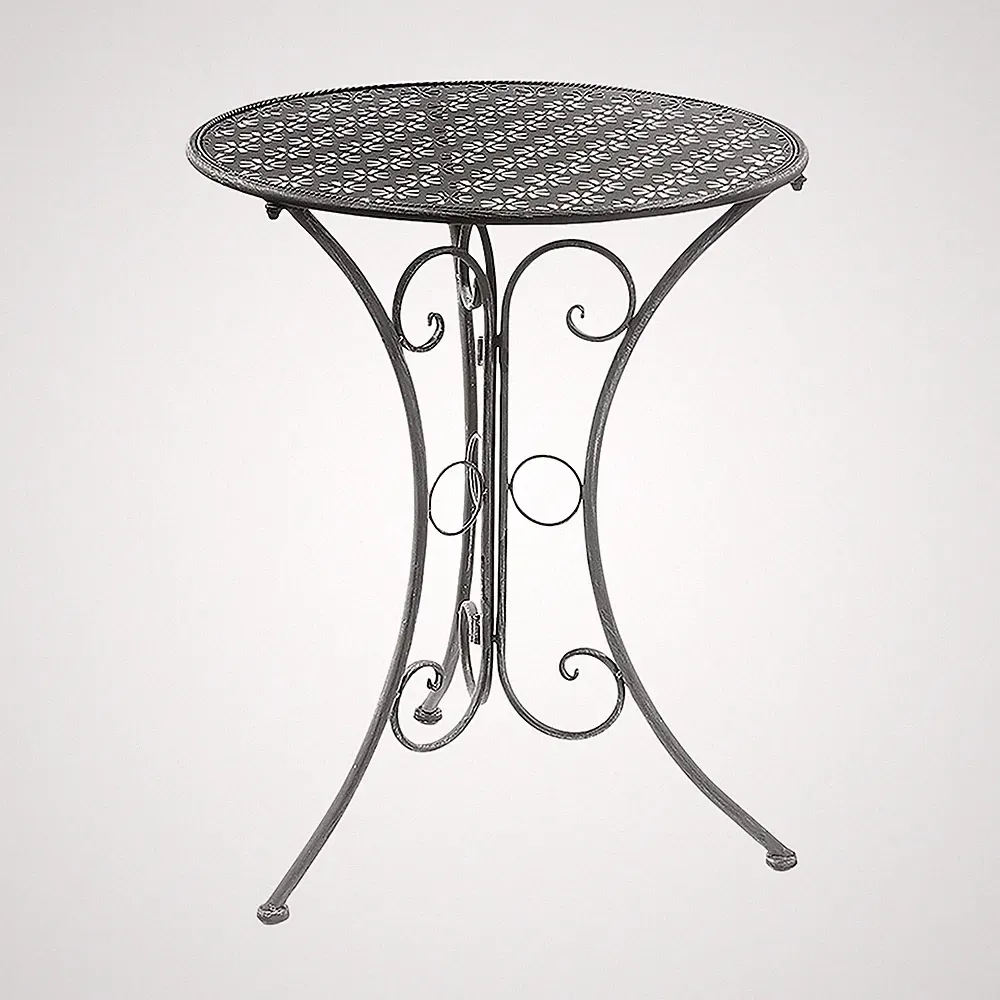 Tisch Gartentisch Beistelltisch Gartentisch aus Metall grau 60cm