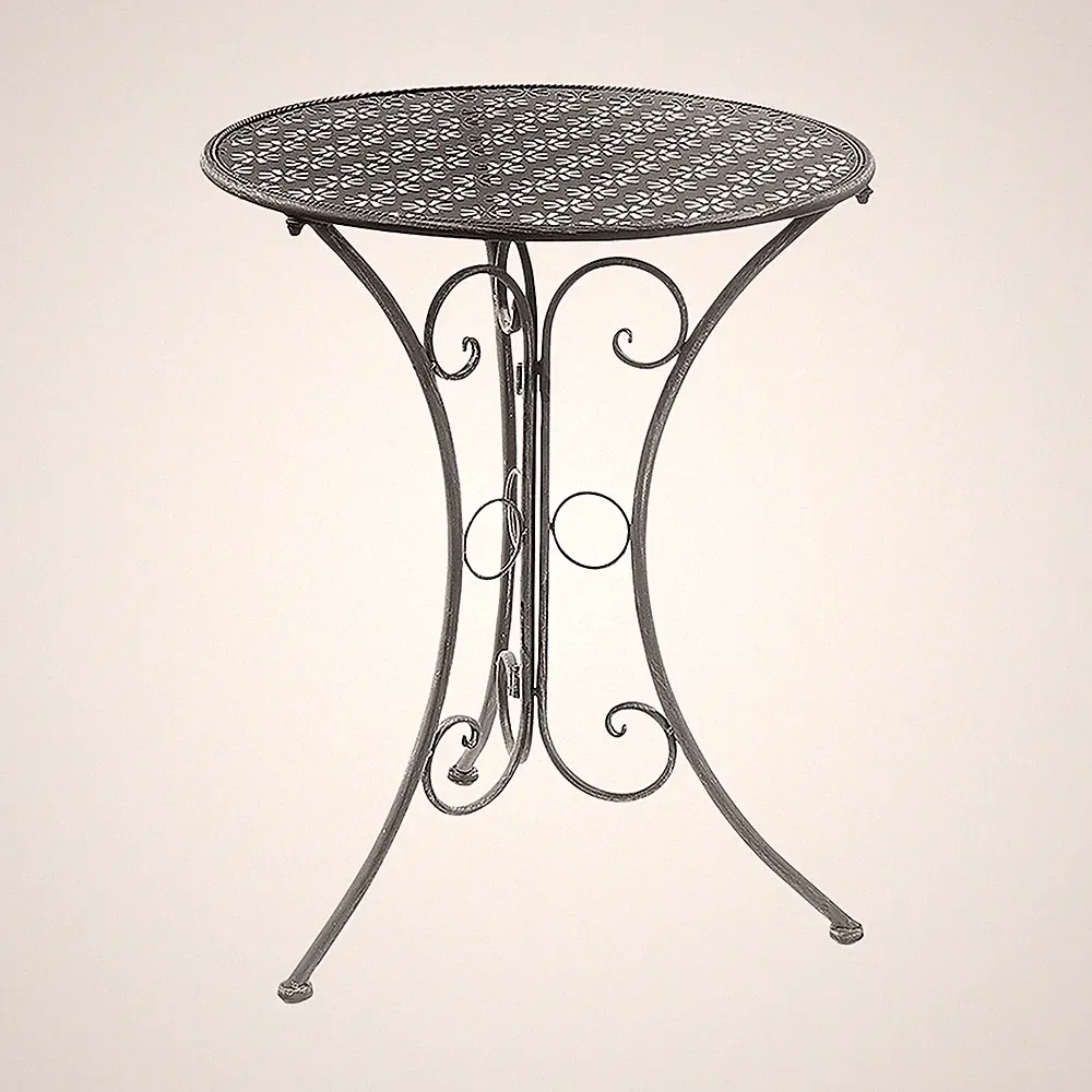Tisch Gartentisch Beistelltisch Gartentisch aus Metall grau 60cm