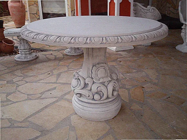 Tisch, Gartentisch, rund, Barock, Steinguss Steintisch Statue Steinfigur