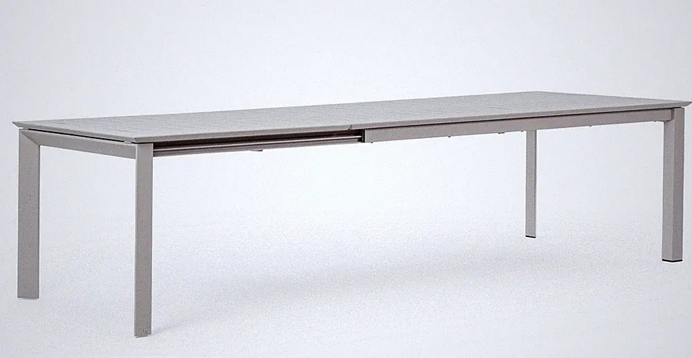 Tisch Konnor 200-300x110x76cm Aluminium Weiß Esstisch