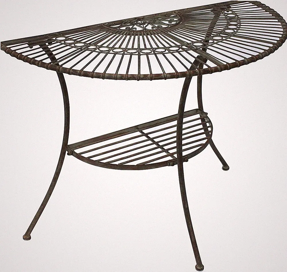 Tisch Metall Halbrund Halbrundtisch Wandtisch 100531 Beistelltisch Gartentisch