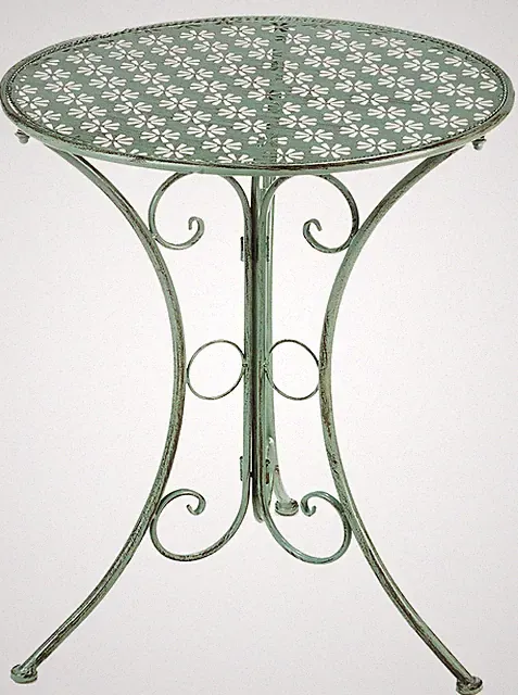 Tisch Metalltisch Gartentisch Balkontisch Bistrotisch - Metall - antique grün